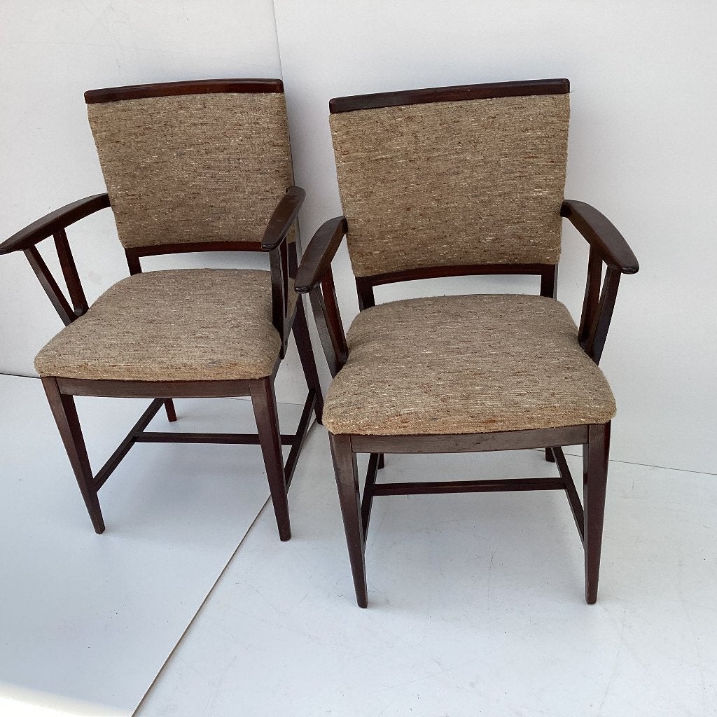 Vintage stoelen, Vintage, stoelen, Gebruikt, Twee, Bruin