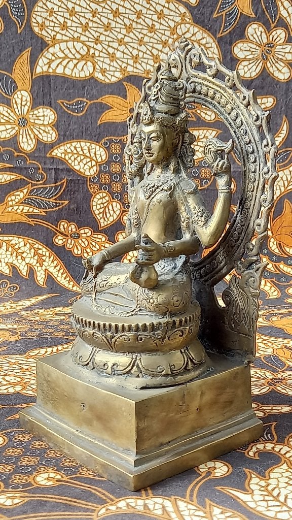 Shiva mooi origineel oud antiek brons beeld uit India 25 cm., Antiek en Kunst, Handgemaakt, India, Ophalen of Verzenden, 25 cm