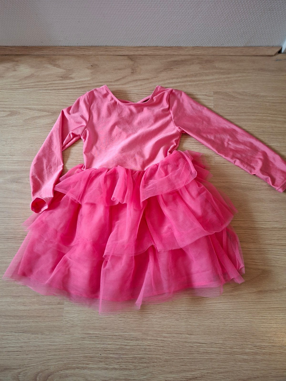 Roze H&M ballet jurk maat 98/104 met tule rok, Ophalen, Meisje, H&M, Zo goed als nieuw