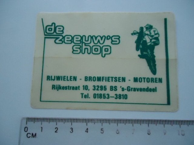 sticker oud DE ZEEUW motorcross Gravendeel fiets brommer mo, Verzenden, Zo goed als nieuw, Bedrijf of Vereniging