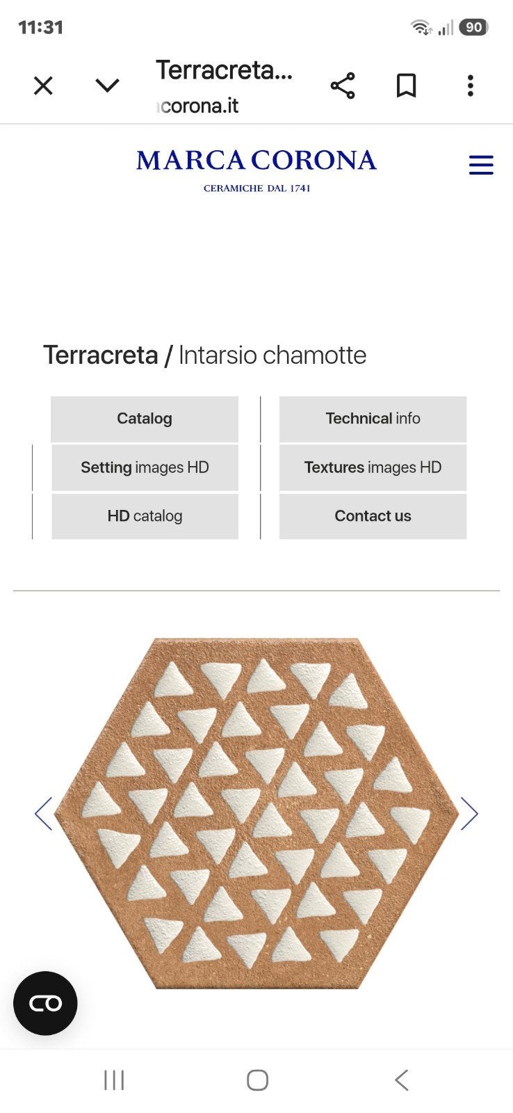 Urban Tiles Bride Peak Chamotte Esagono Intarsio Hexagon, Ophalen, Nieuw, Keramiek, Minder dan 5 m²
