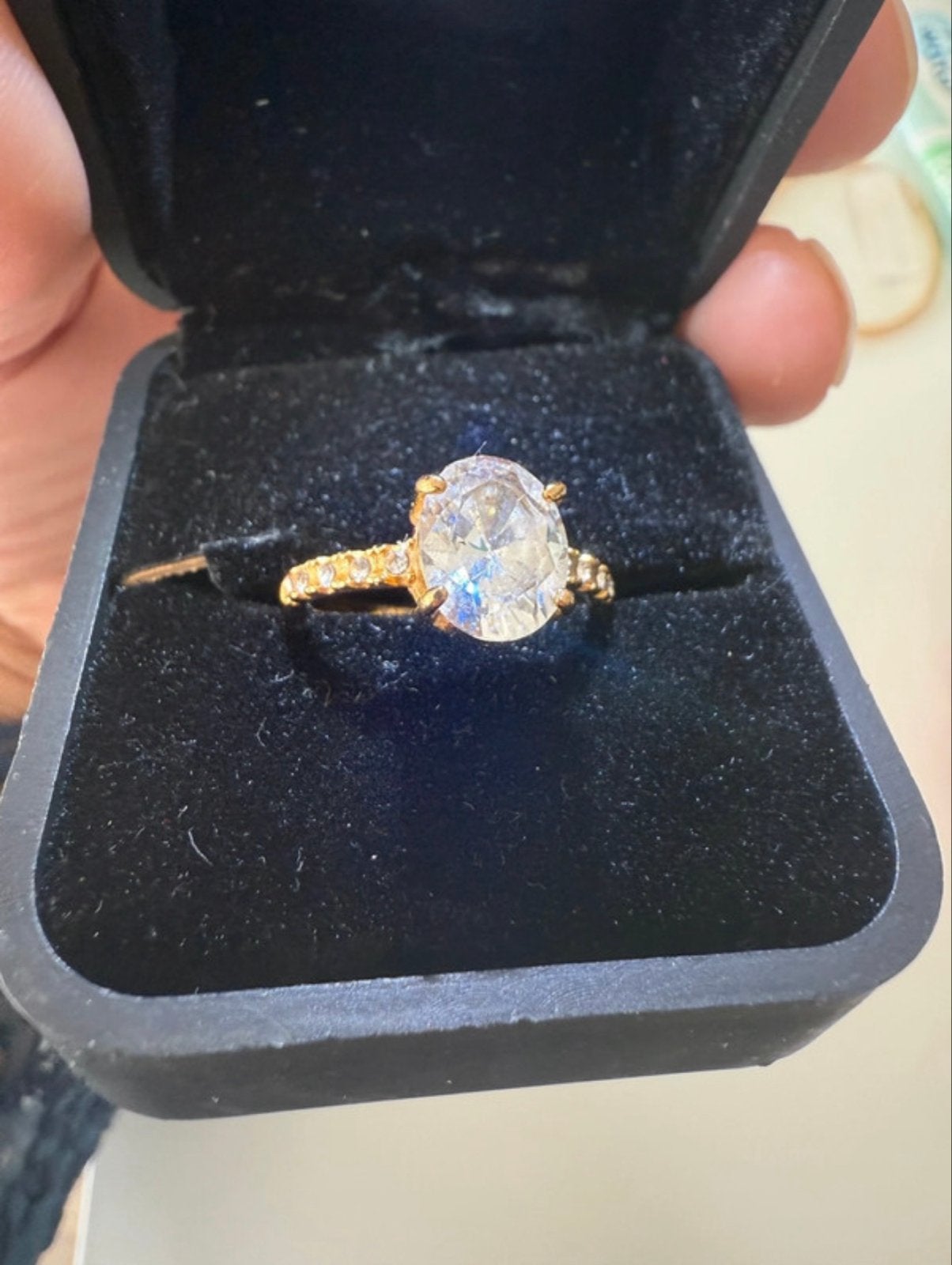 Ring Maat 8 met Grote Zirkonia Steen, Sieraden, Tassen en Uiterlijk, Met kristal, IJzer of Staal, Nieuw, Ophalen of Verzenden