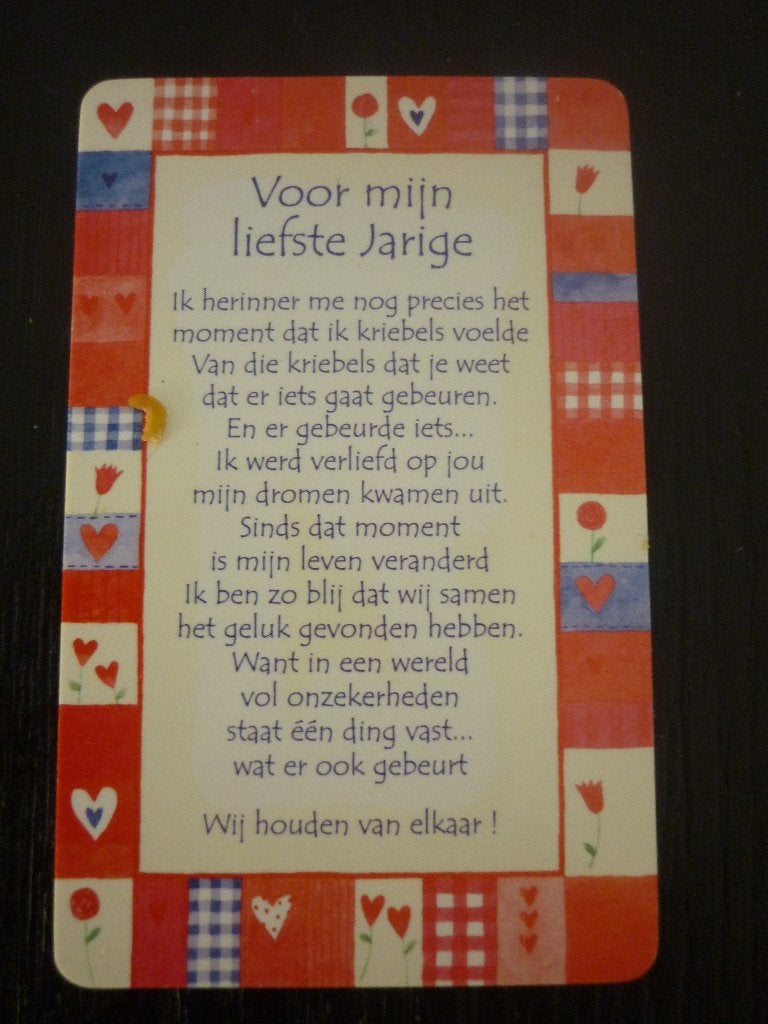Wenskaartje verjaardag /pasje met tekst / jarige - NIEUW !!!, Ophalen of Verzenden, Nieuw