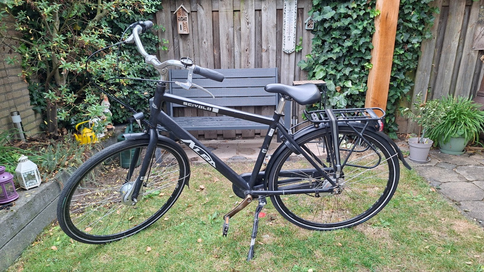 Alba  Herenfiets - Zwart, Gebruikt, Fietsen en Brommers, Fietsen | Heren | Herenfietsen, Gebruikt, 49 tot 53 cm, Trommelrem, Ophalen