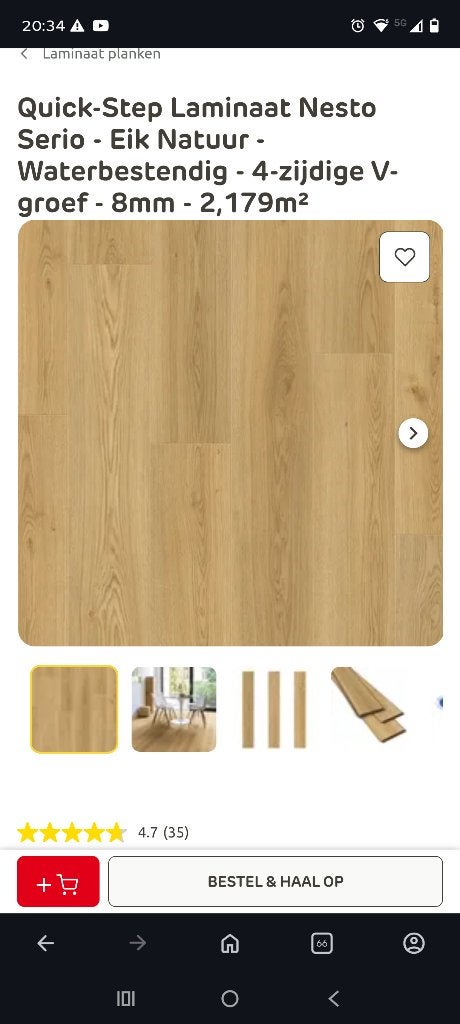 11x Quick-Step Laminaat Nesto Serio - Eik Natuur 40 per pak, Ophalen, Nieuw, 10 tot 25 m², Laminaat