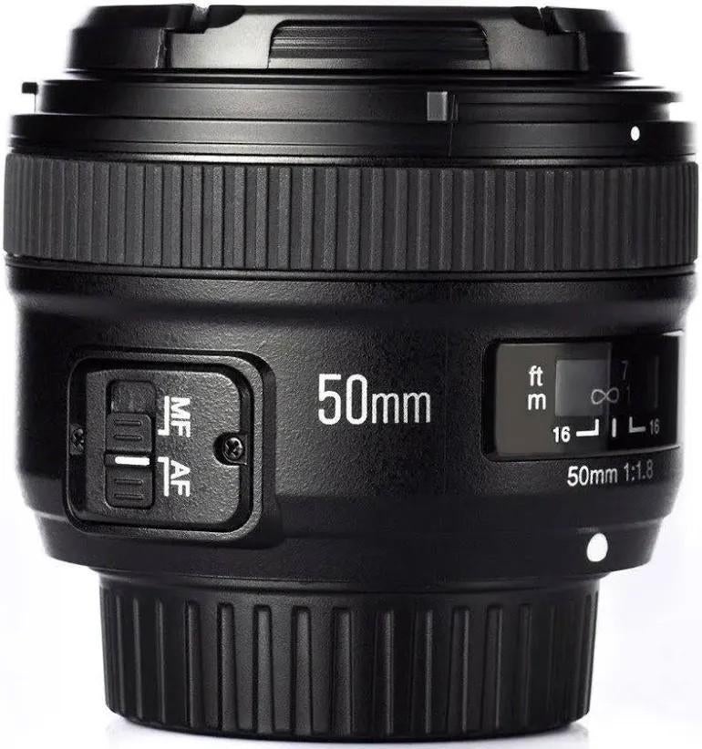 Yongnuo YN 50 mm f 1.8 Nikon vatting, Ophalen of Verzenden, Zo goed als nieuw, Standaardlens