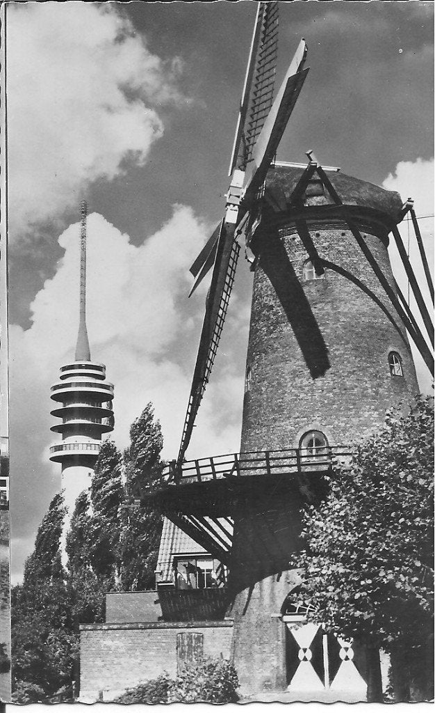 Molen en zendmast, "Ronde Stenen Stellingmolen", Ophalen of Verzenden, 1960 tot 1980, Ongelopen