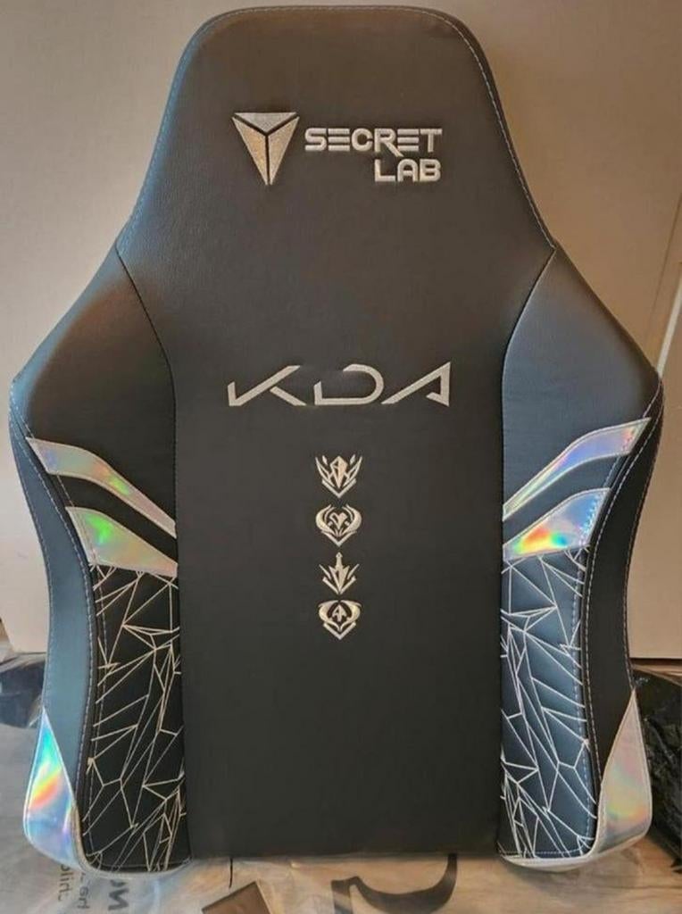 Secretlab 2020 K/DA All Out rugleuning, Ophalen, Zwart, Nieuw, Leer