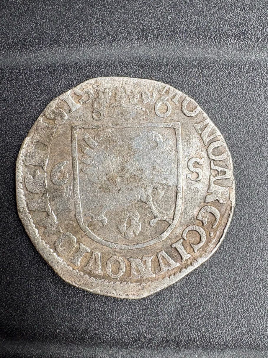 Rijderschelling zilver 1686, Ophalen of Verzenden, Vóór koninkrijk, Zilver
