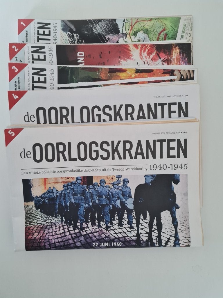 De oorlogskranten nr 1 t/m 5, Ophalen of Verzenden, Tweede Wereldoorlog, Zo goed als nieuw