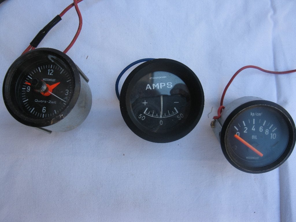 Analoge oliedrukmeter amperemeter klok auto, Ophalen of Verzenden, Gebruikt