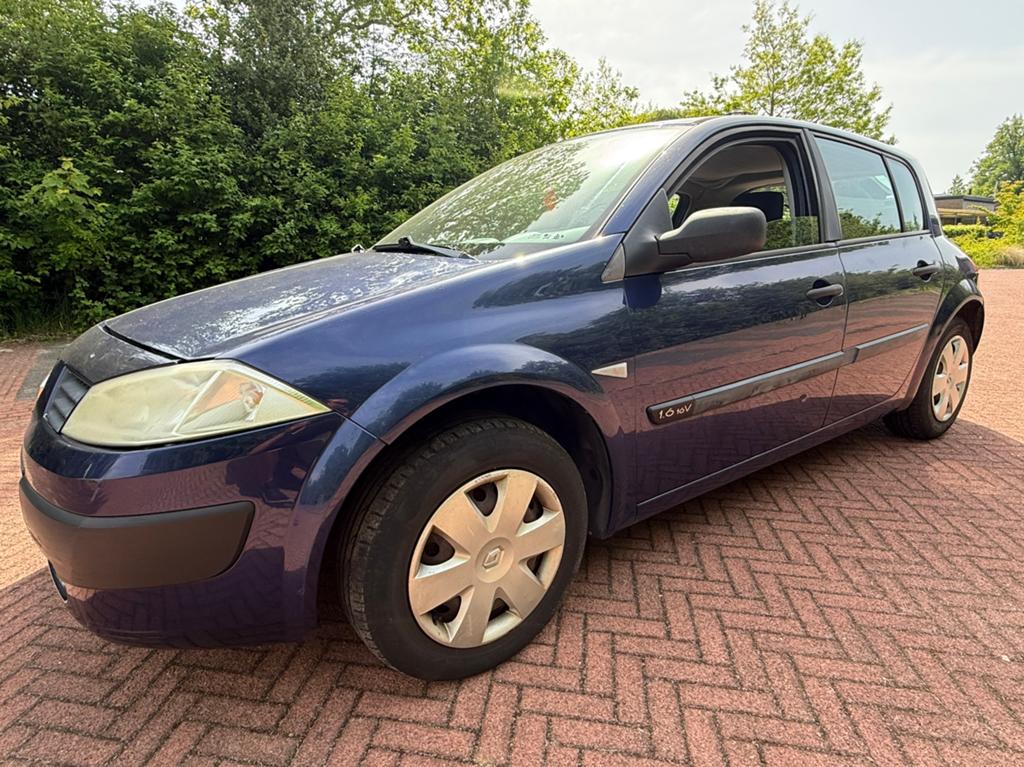 Renault Mégane 1.6 16V 2004 Blauw, Voorwielaandrijving, 625 kg, 4 cilinders, Blauw