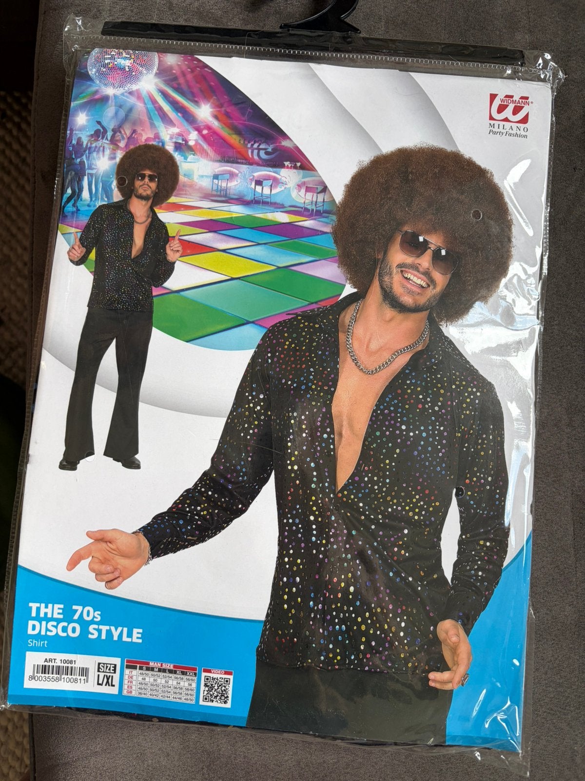 Disco Outfit Heren L/XL - Glitter Blouse & Broek, Kleding | Heren, Ophalen of Verzenden, Overige thema's, Kleding, Maat 56/58 (XL)