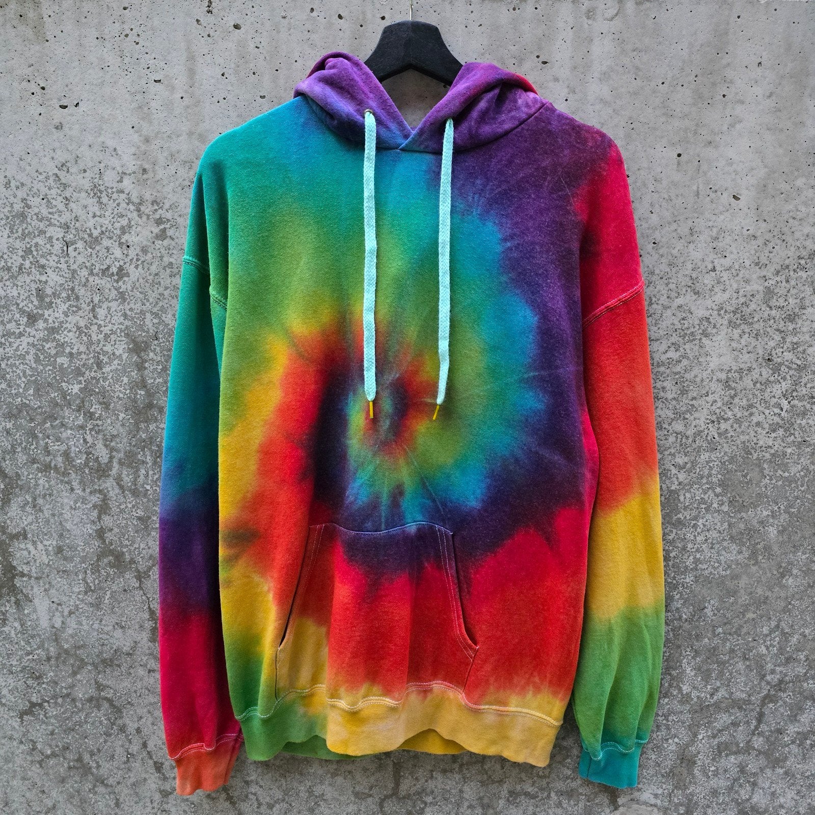 Regenboog spiral tie dye hippie unisex hoodie maat XL, Overige kleuren, Spiral Creaties, Nieuw, Overige maten