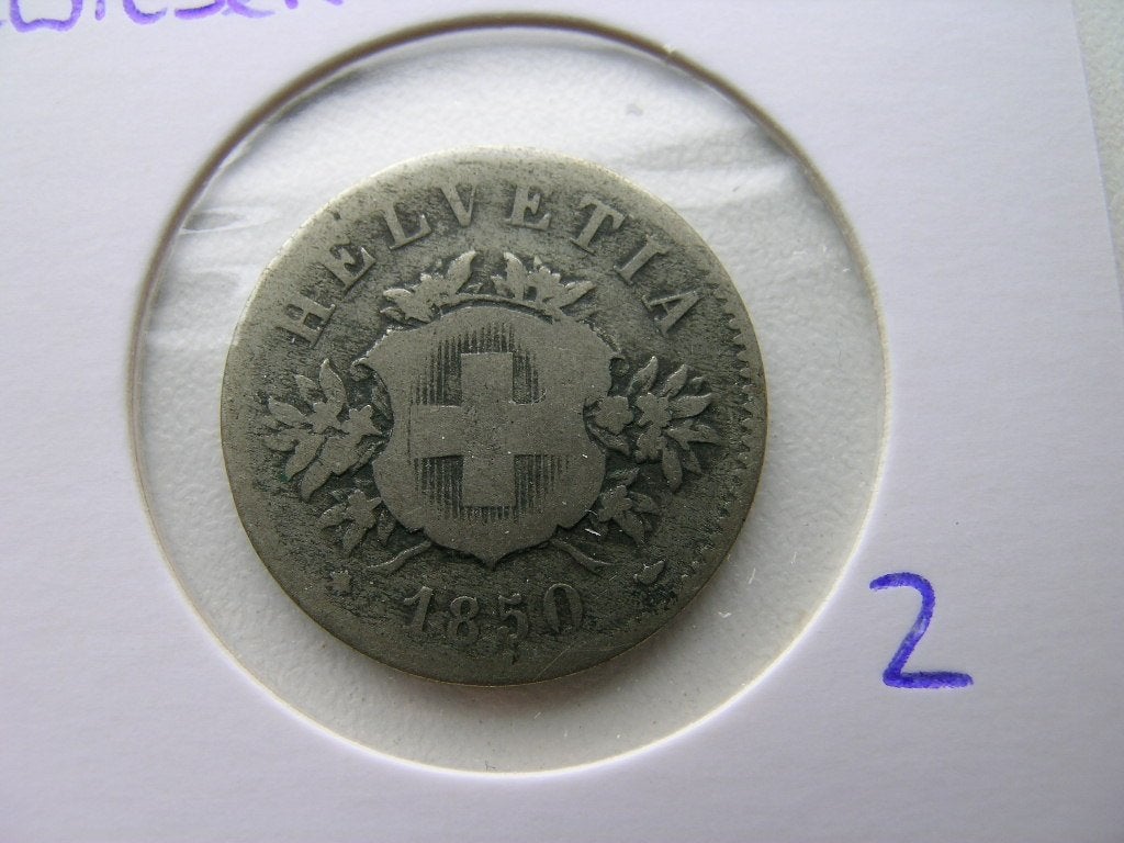 20 Rappen 1850 Zwitserland (nr 2), Ophalen of Verzenden, Overige landen, Losse munt