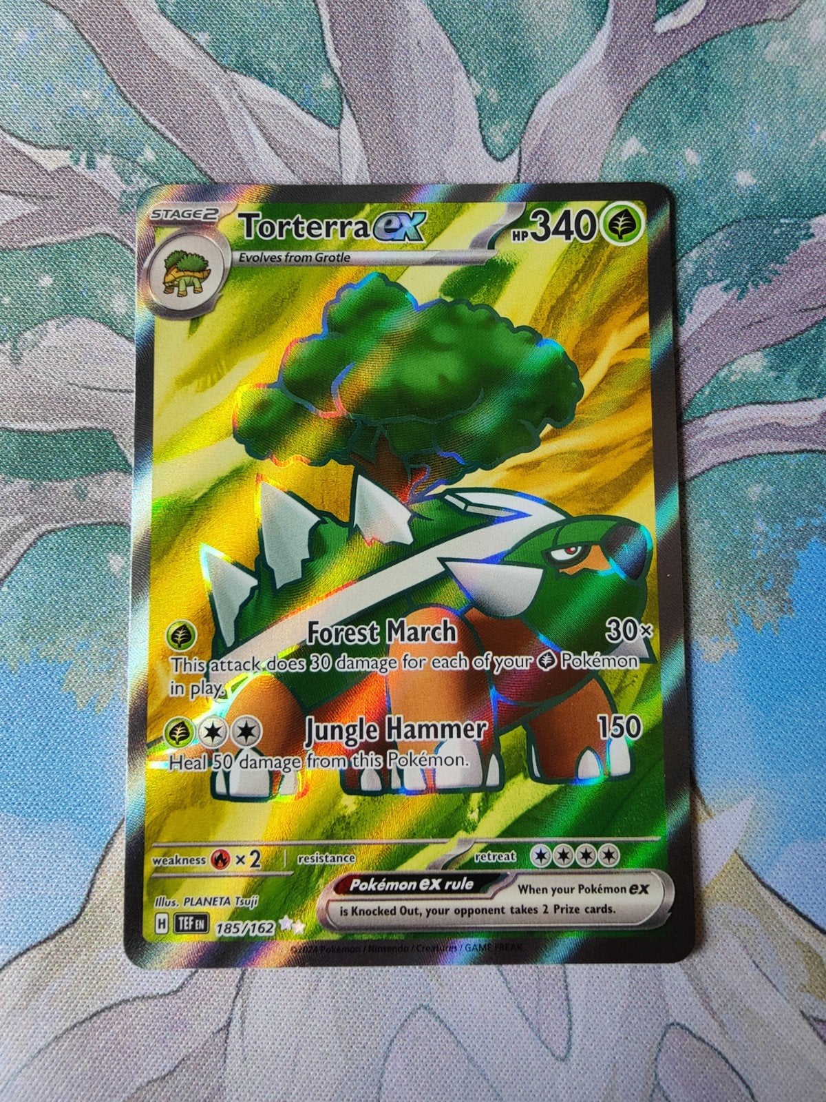 Pokemon temporal forces torterra ex full art 185/162, Ophalen of Verzenden, Nieuw, Losse kaart, Foil