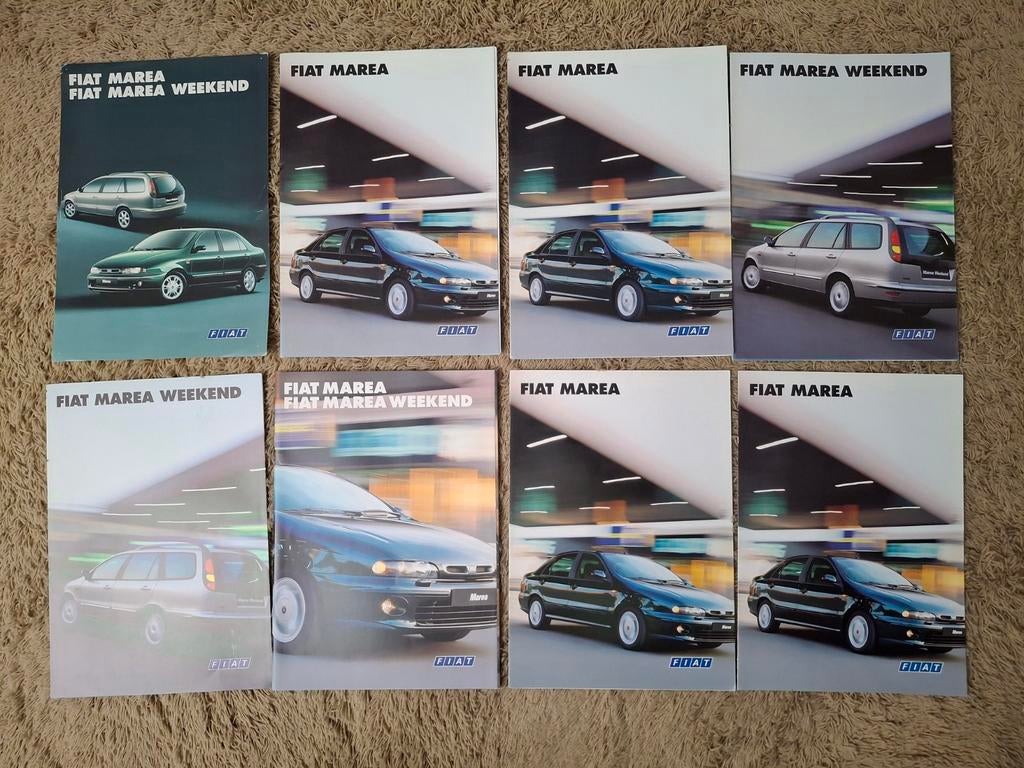 Lot autofolders Fiat Marea, Verzenden, Gelezen, Overige merken