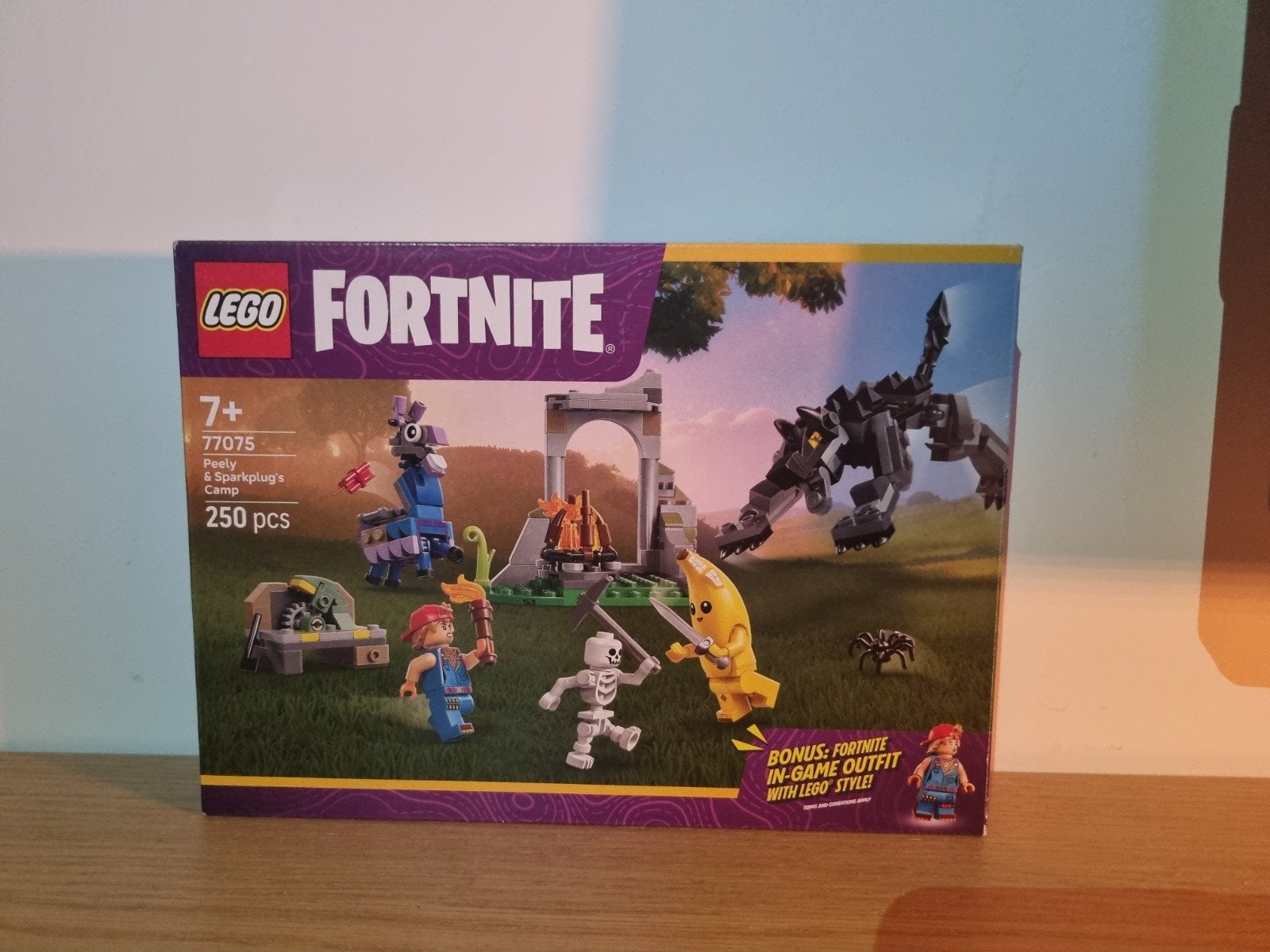 Lego Fortnite peely & Sparkplug's camp 77075, Ophalen of Verzenden, Zo goed als nieuw, 1:50 of kleiner