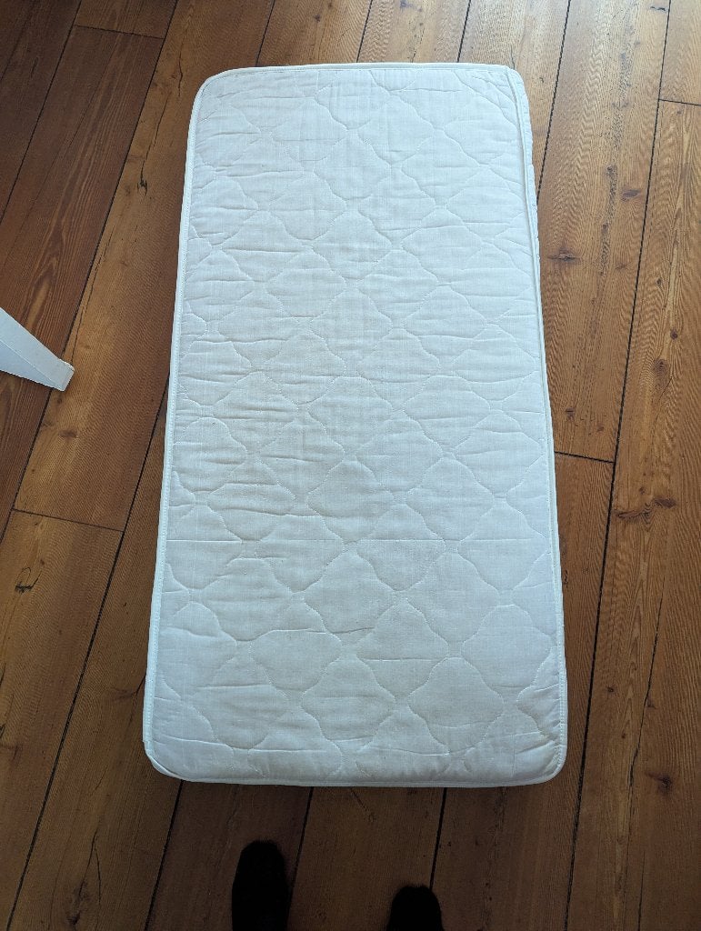Gratis tweedehands matrasje ledikant, Ophalen, Gebruikt, 190 cm of minder, Eenpersoons