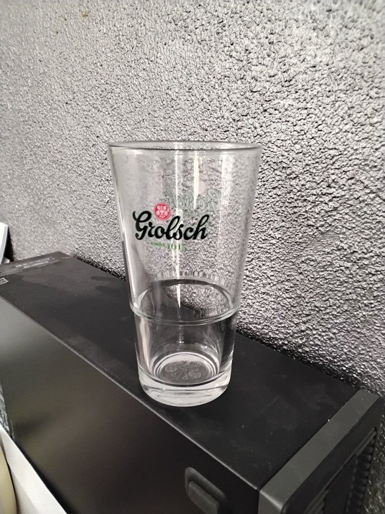 Nieuw Grolsch bierglas met opdruk 1615, Ophalen of Verzenden, Nieuw, Glas of Glazen, Grolsch