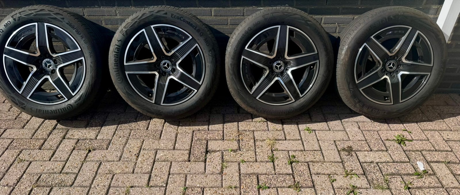 19-inch AMG breedset velgen met Continental zomerbanden x254, Ophalen of Verzenden