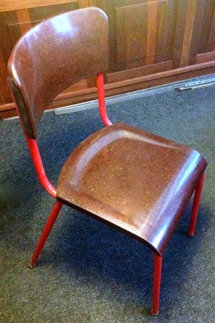 Vintage buisframe Stoel zitting en rug van bruin bakeliet, Ophalen, Overige materialen, Gebruikt, Jaren 30