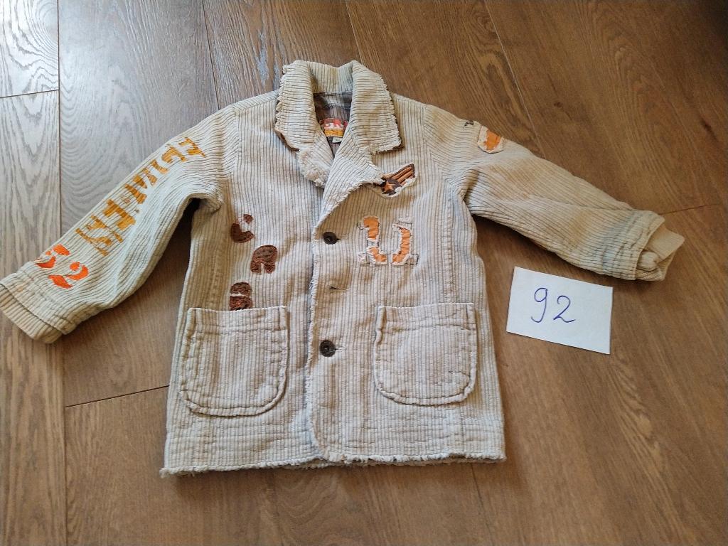 Grijze rib fluwelen jas maat 92, Ophalen of Verzenden, Gebruikt, Jongen of Meisje, Jas