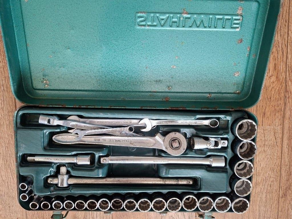 Stahlwille doppenset + gereedschap., Auto diversen, Autogereedschap, Ophalen of Verzenden, Gebruikt