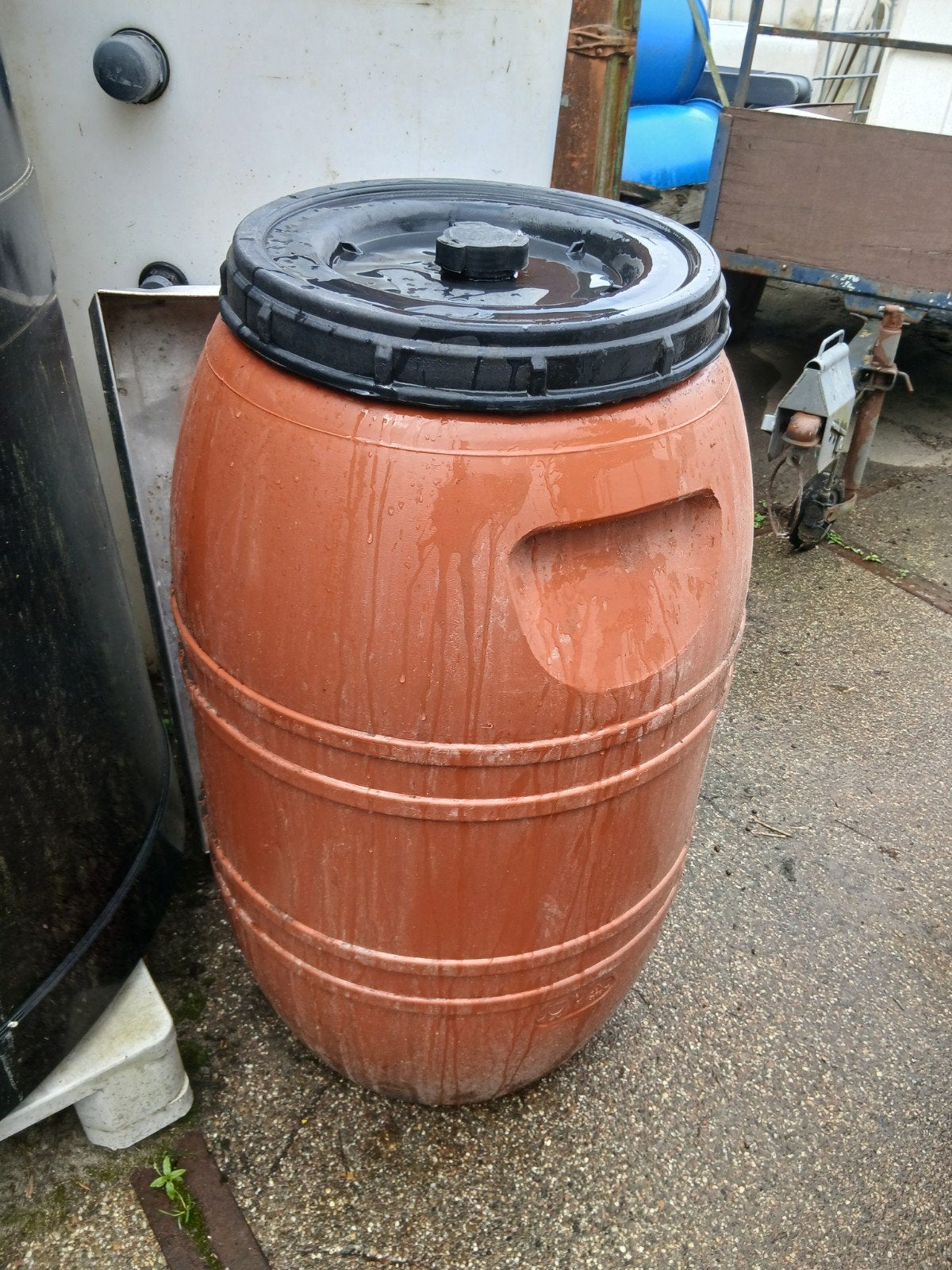 Regenton 150L met deksel - Gebruikt, 150 liter of meer, Ophalen, Gebruikt, Kunststof