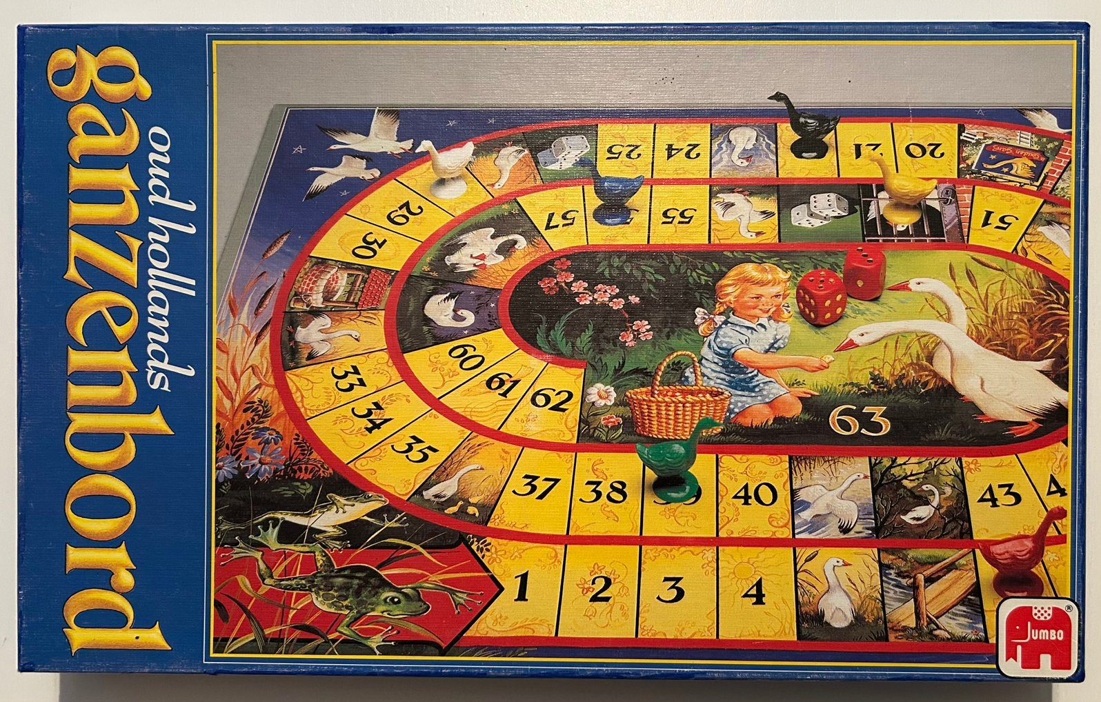 Jumbo Oud-Hollands ganzenbord bordspel ZGAN, Een of twee spelers, Ophalen of Verzenden, Zo goed als nieuw