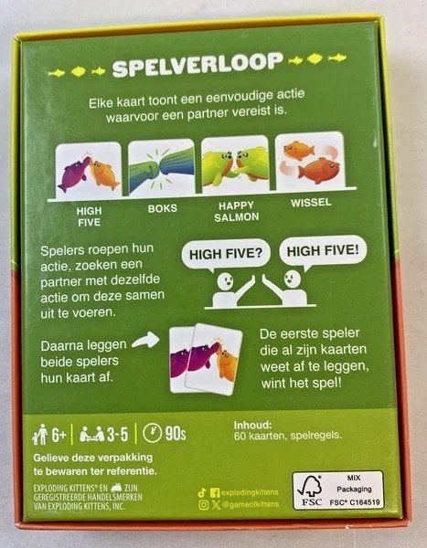 Exploding Kittens Happy Salmon snel kaartspel nieuwstaat, Coolsingel 104, 3011 AG Rotterdam, Netherlands, Verzenden, Zo goed als nieuw