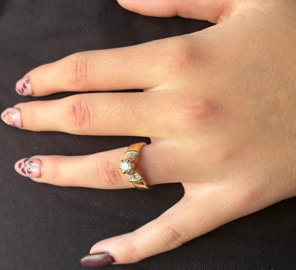 Diamant zeer fraaie 14k gouden ring solitair briljant dame, Sieraden, Tassen en Uiterlijk, Voordeelsieraden, Ophalen of Verzenden