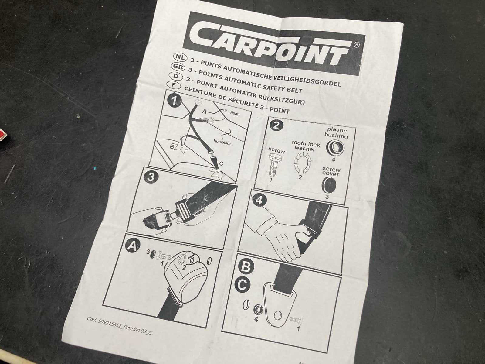 3 punts - veiligheidsgordel - Carpoint, Auto diversen, Ophalen of Verzenden, Zo goed als nieuw