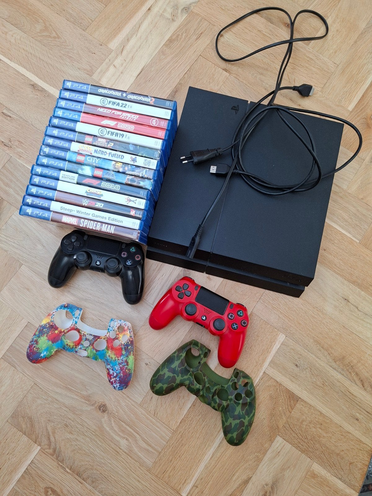 PlayStation 4 met 2 controllers en 14 games, Ophalen, Met 2 controllers, Original, 500 GB