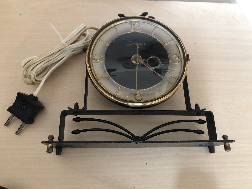 Junghans elektrische tafelklok 19 cm hoog- breed 15 cm, Ophalen of Verzenden