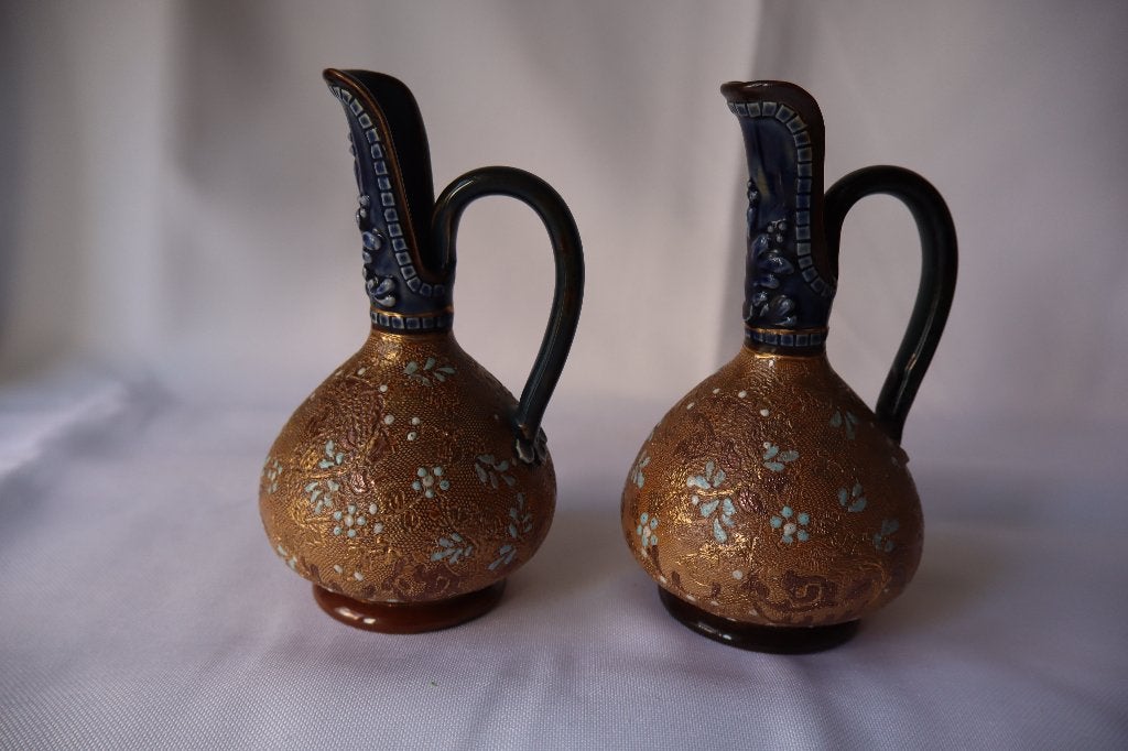 Antieke Royal Doulton Lambeth keramiek kruiken c 1896, Ophalen of Verzenden
