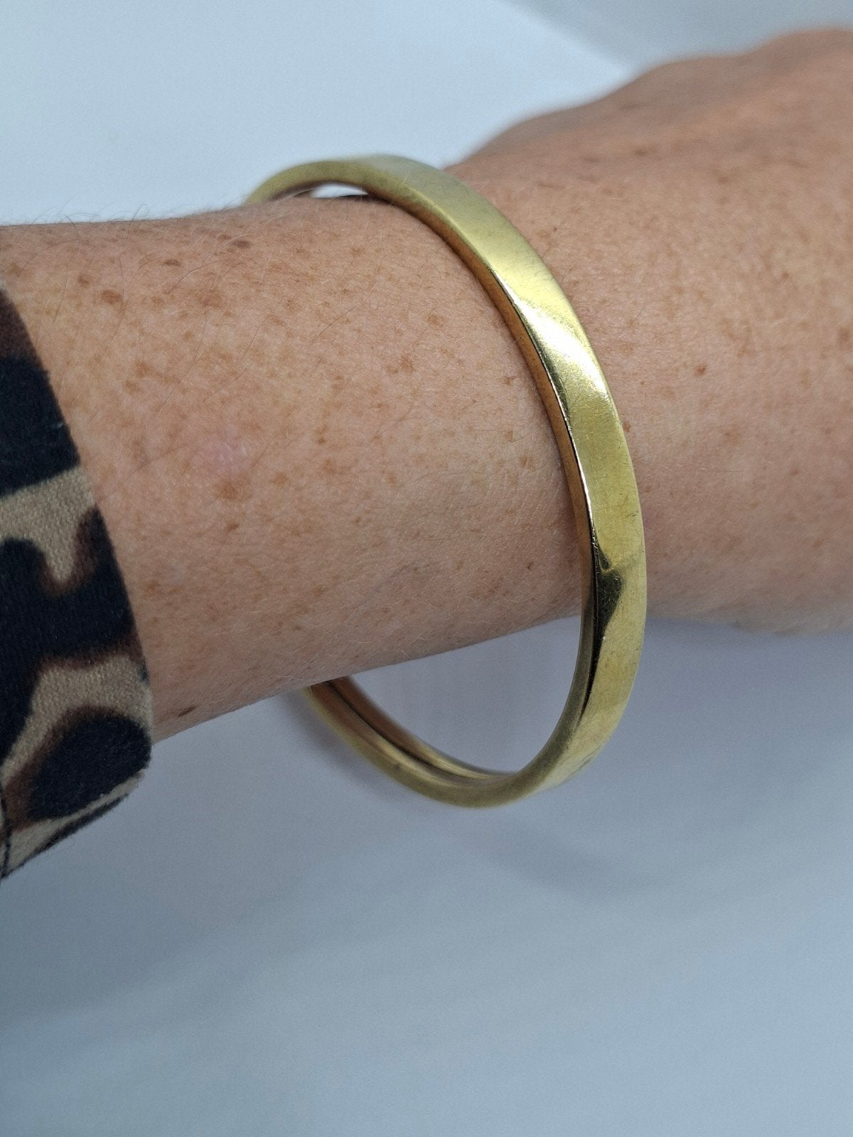 Zilveren Slavenarmband Goud Verguld 925 - 19 cm, Ophalen of Verzenden, Goud, Zilver