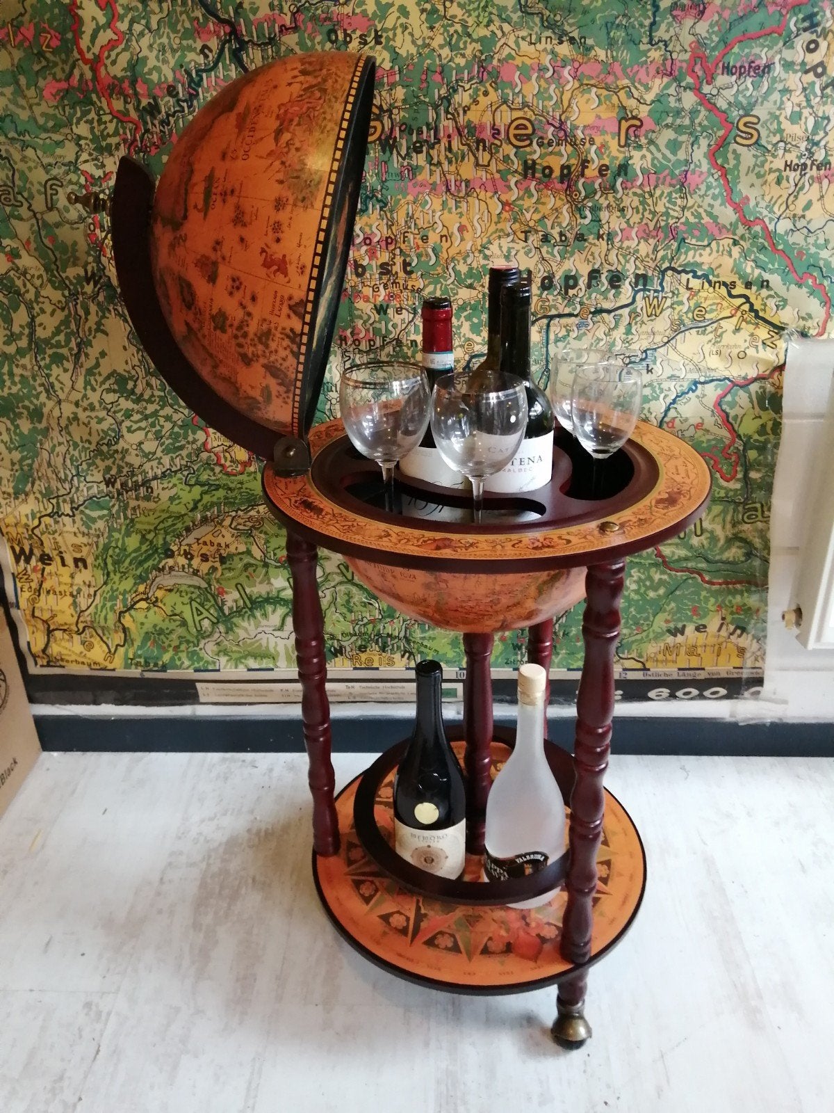 GLOBEBAR BAR GLOBE WIJNBAR WHISKEYBAR 90X45 CM NIEUW IN DOOS, Ophalen of Verzenden
