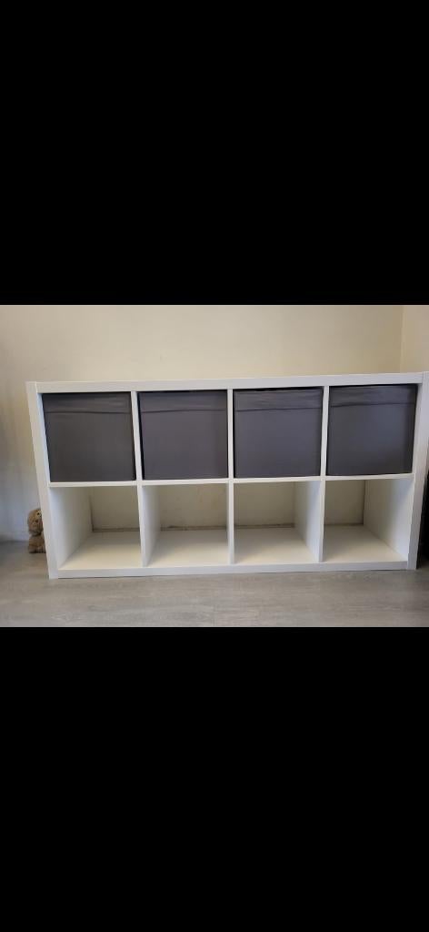 Ikea 8 vakken kast met opberg bakken, Huis en Inrichting, Kasten | Televisiemeubels, Ophalen, Gebruikt, 100 tot 150 cm, Minder dan 100 cm