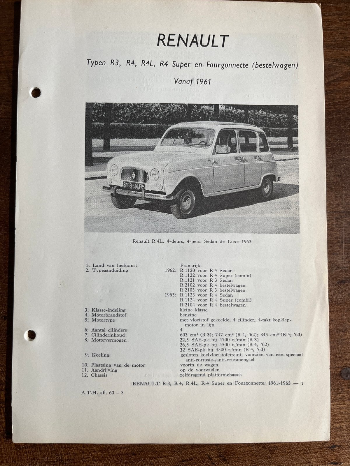 Kluwer Auto Technisch Handboek Renault R3, R4, R4L, Ophalen of Verzenden, Gelezen, Renault