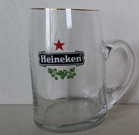 Heineken Bierglas Pul met logo 2, Ophalen of Verzenden, Zo goed als nieuw, Glas of Glazen, Heineken