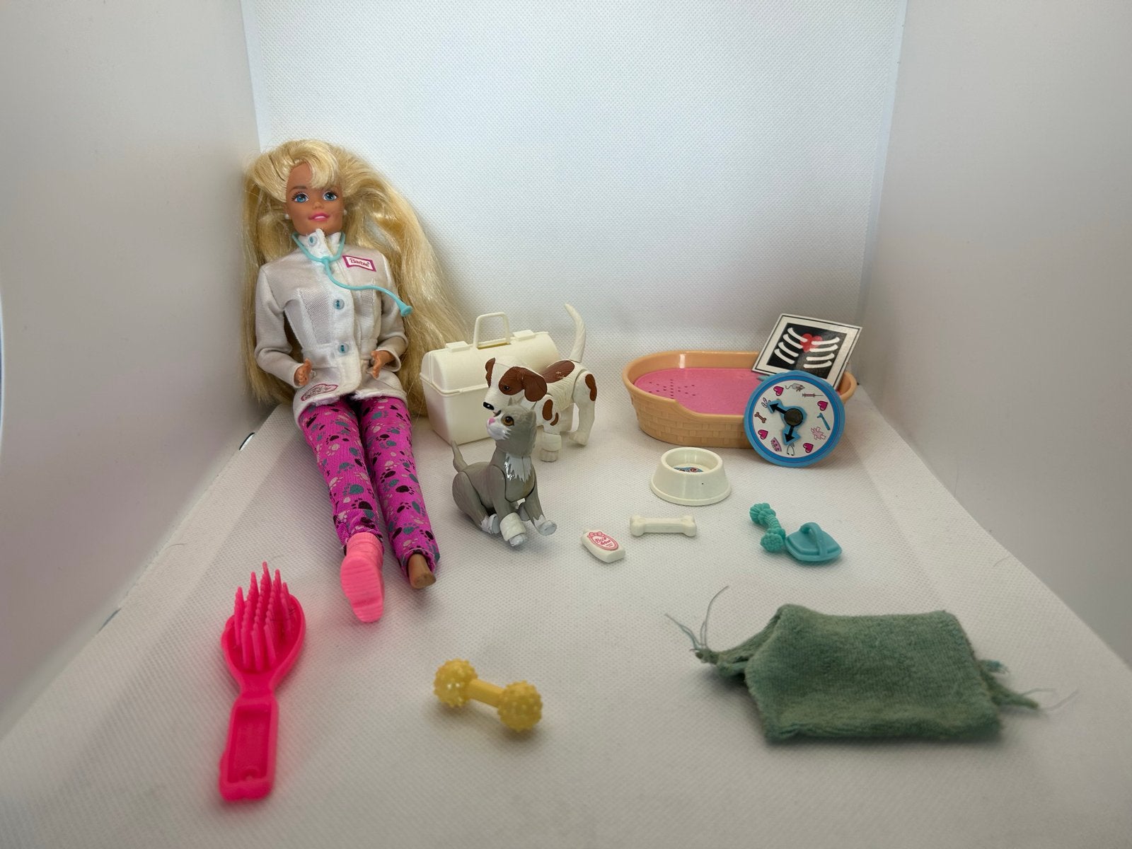 Barbie Dierenarts met accessoires en twee huisdieren, Ophalen of Verzenden, Gebruikt, Barbie