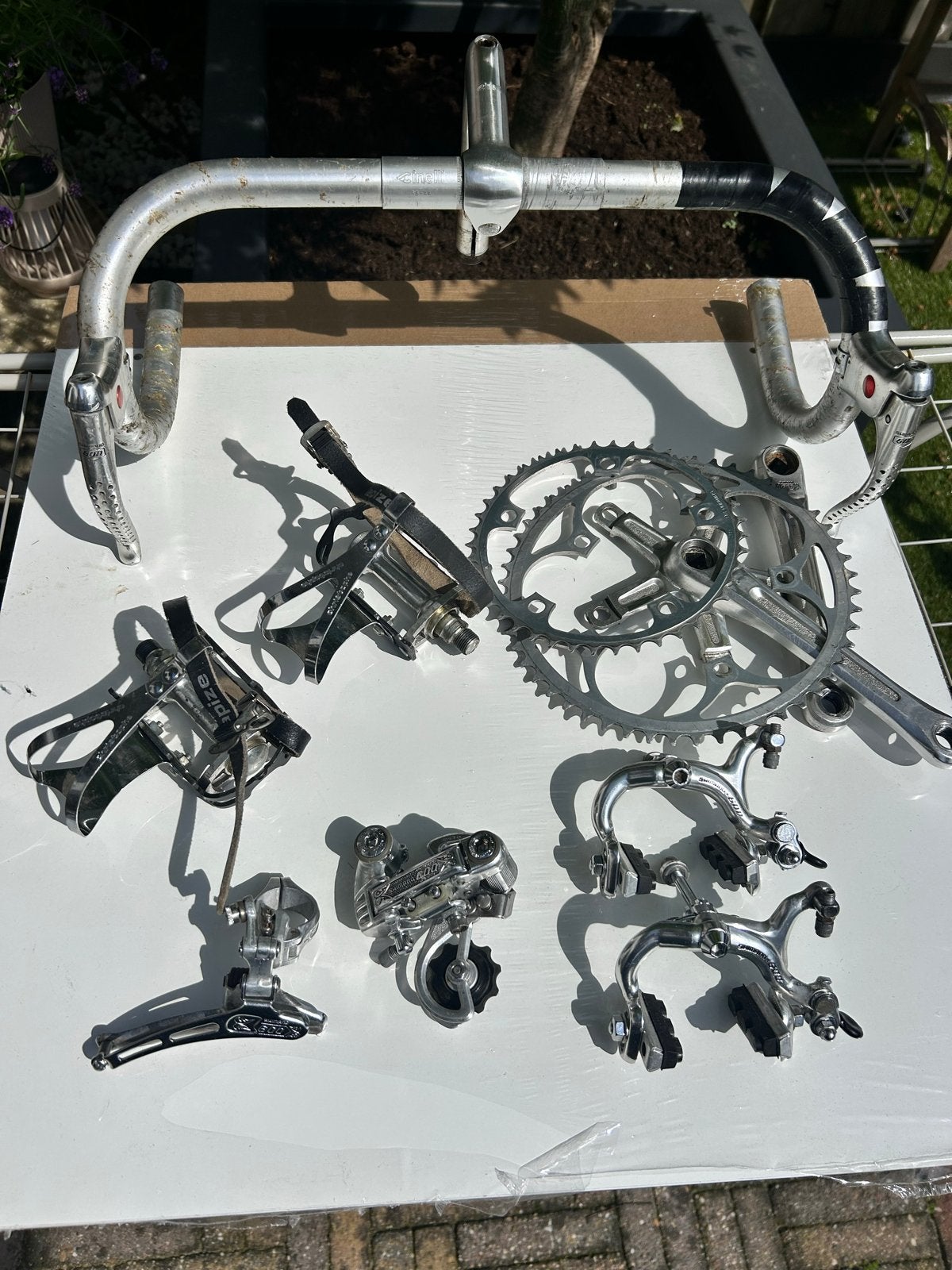 Vintage Shimano 600 ex arabesque Fiets Onderdelen Set, Gebruikt, Overige typen, Ophalen of Verzenden, Aluminium