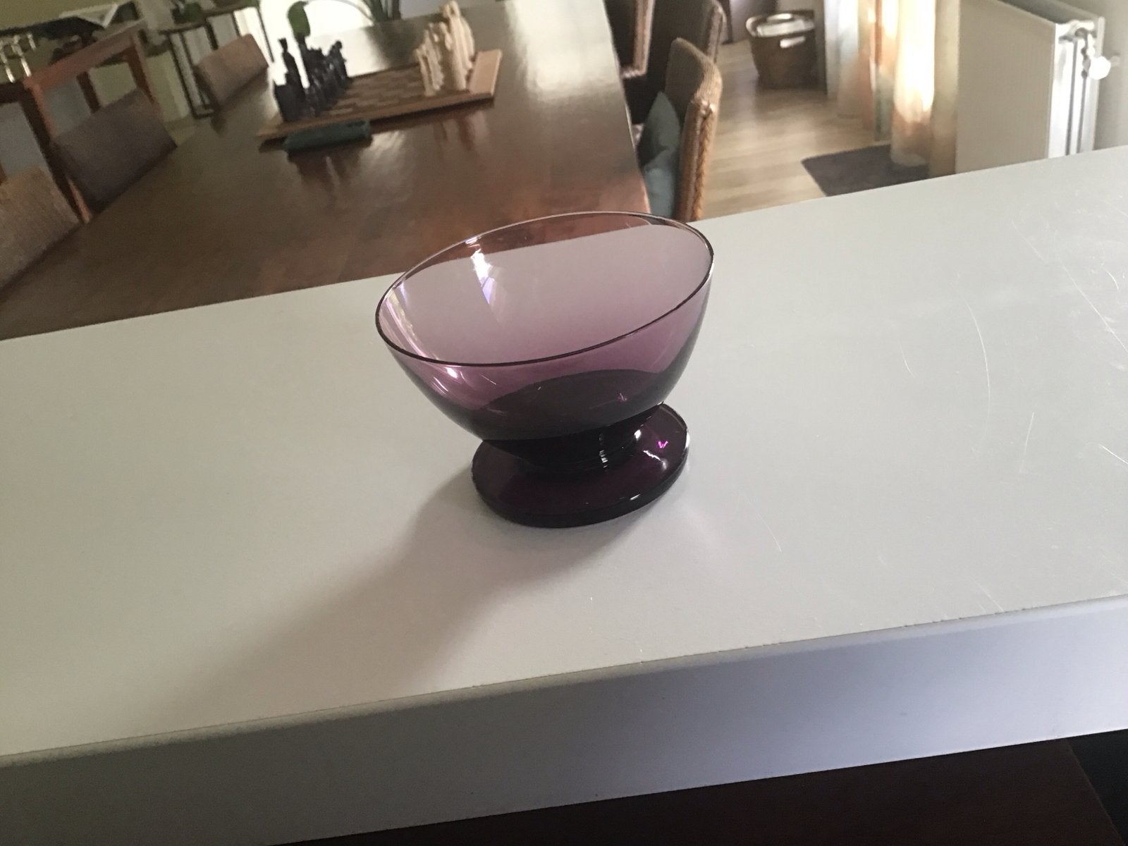 Paars  coupe  glas, mogelijk J. Rozendaal, Antiek en Kunst, Ophalen of Verzenden
