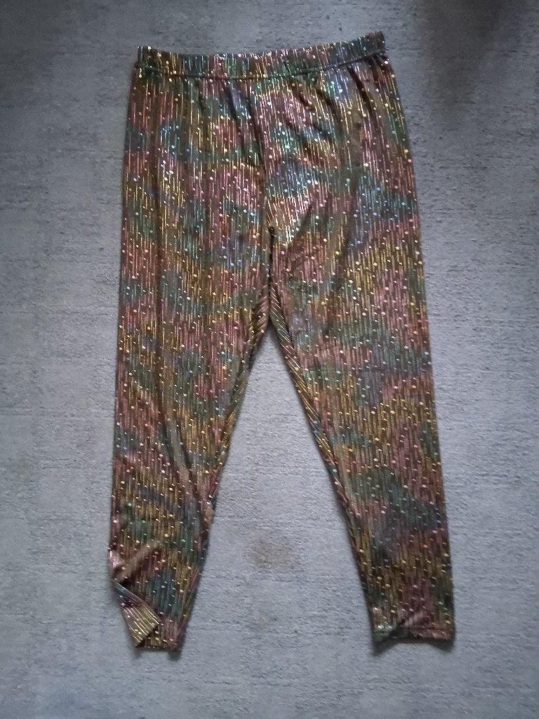 Een nieuwe zwarte "Glitter" legging, met gekleurde sterren., Carnaval, Maat 46/48 (XL) of groter, Nieuw, ?