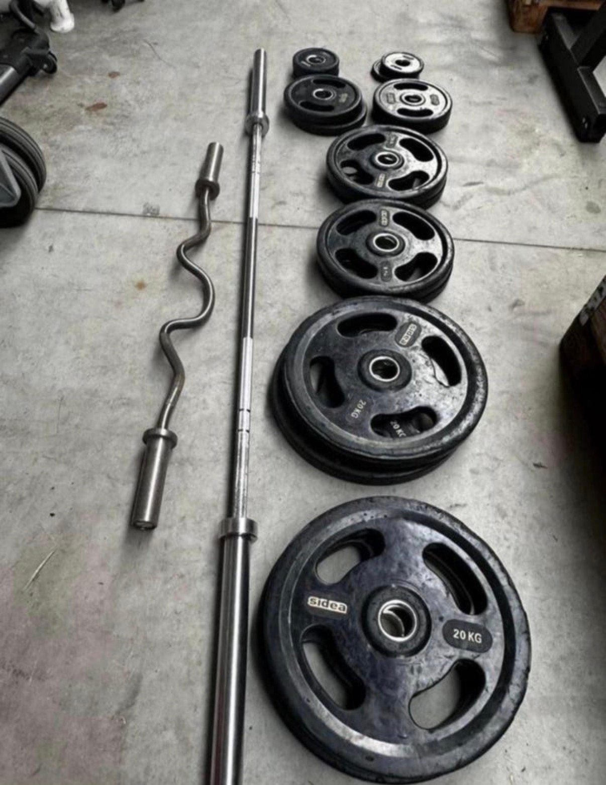 147,5kg Olympische Gewichten ,Olympische Barbell ,Ezstang, Sport en Fitness, Fitnessmaterialen, Ophalen, Gebruikt, Halterschijven