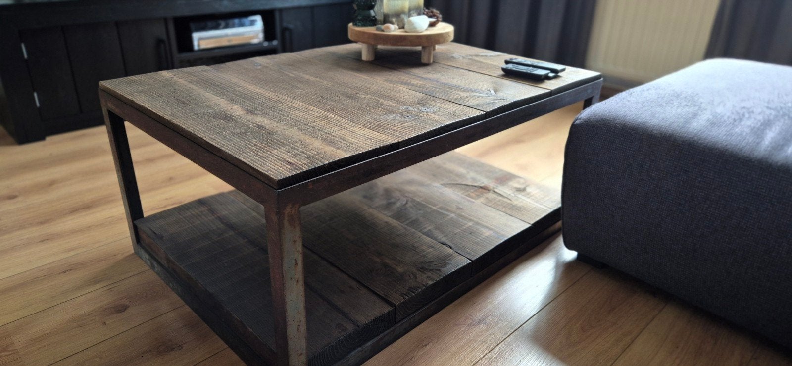 Industriele salontafel, Ophalen of Verzenden, Rechthoekig, 100 tot 150 cm, 50 tot 100 cm