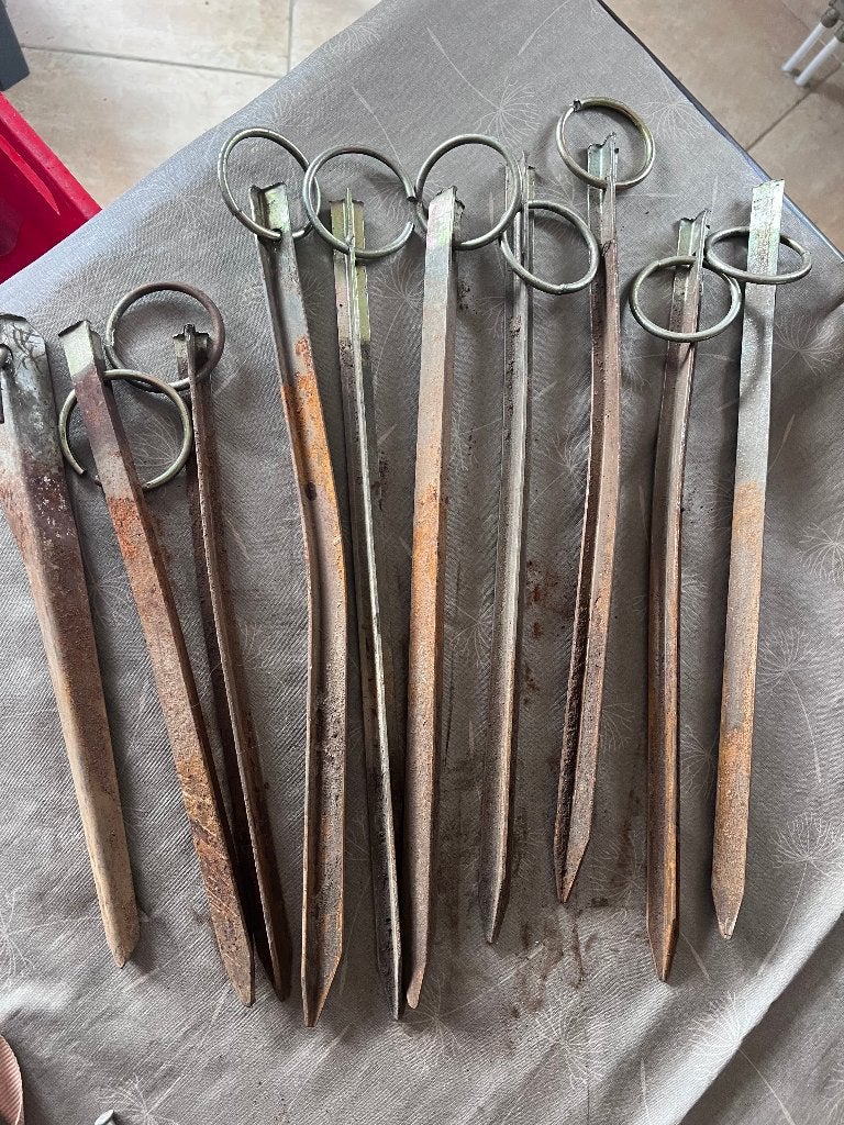 Grondanker grondpen 50 cm metaal met ring p.st  4 euro, Ophalen of Verzenden, Gebruikt