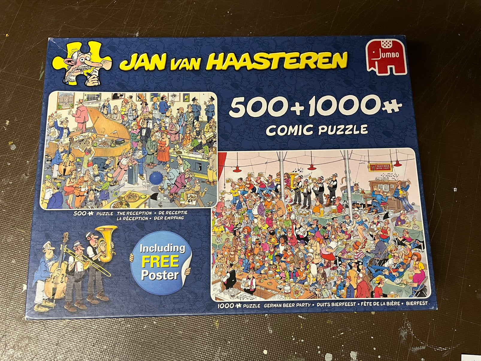 Jan Van Haasteren puzzels 2 in 1 1000stukjes, Ophalen, 500 t/m 1500 stukjes, Zo goed als nieuw, Legpuzzel
