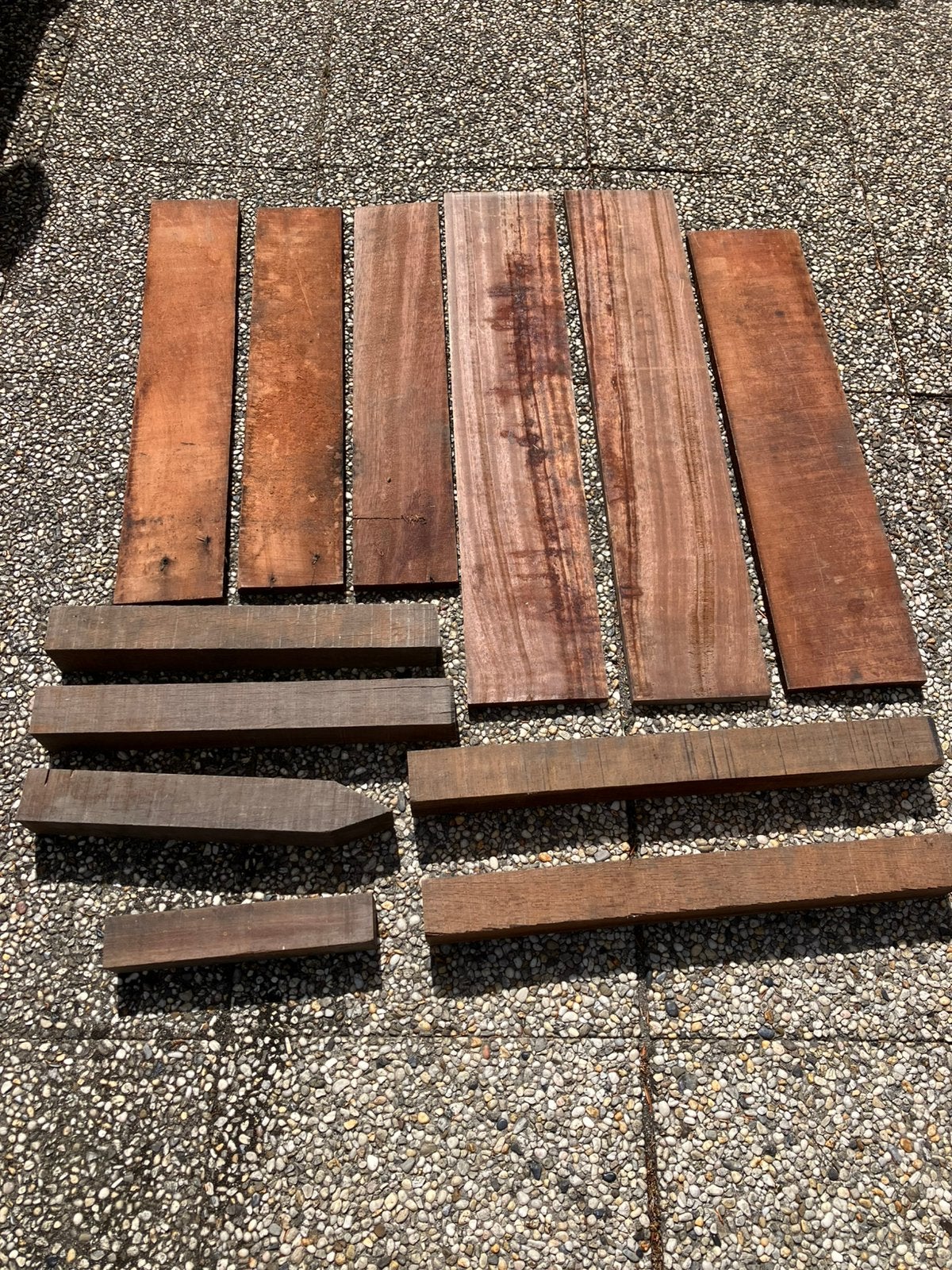 Restant hardhout, planken (1.00, 0,75 m) balkjes, Tuin en Terras, Terrasdelen en Vlonders, Ophalen, Zo goed als nieuw, Hout